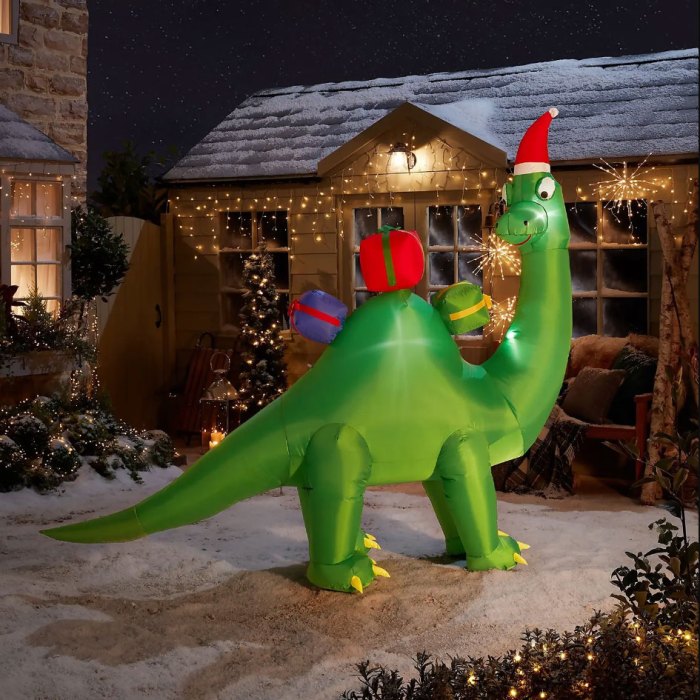 Dinosaur blow up christmas decoration