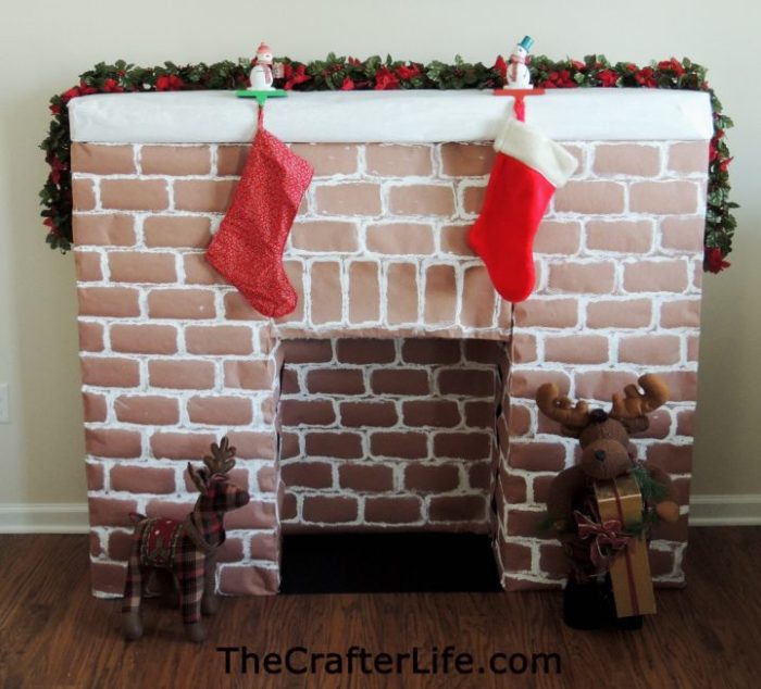 Fake fireplace christmas decoration